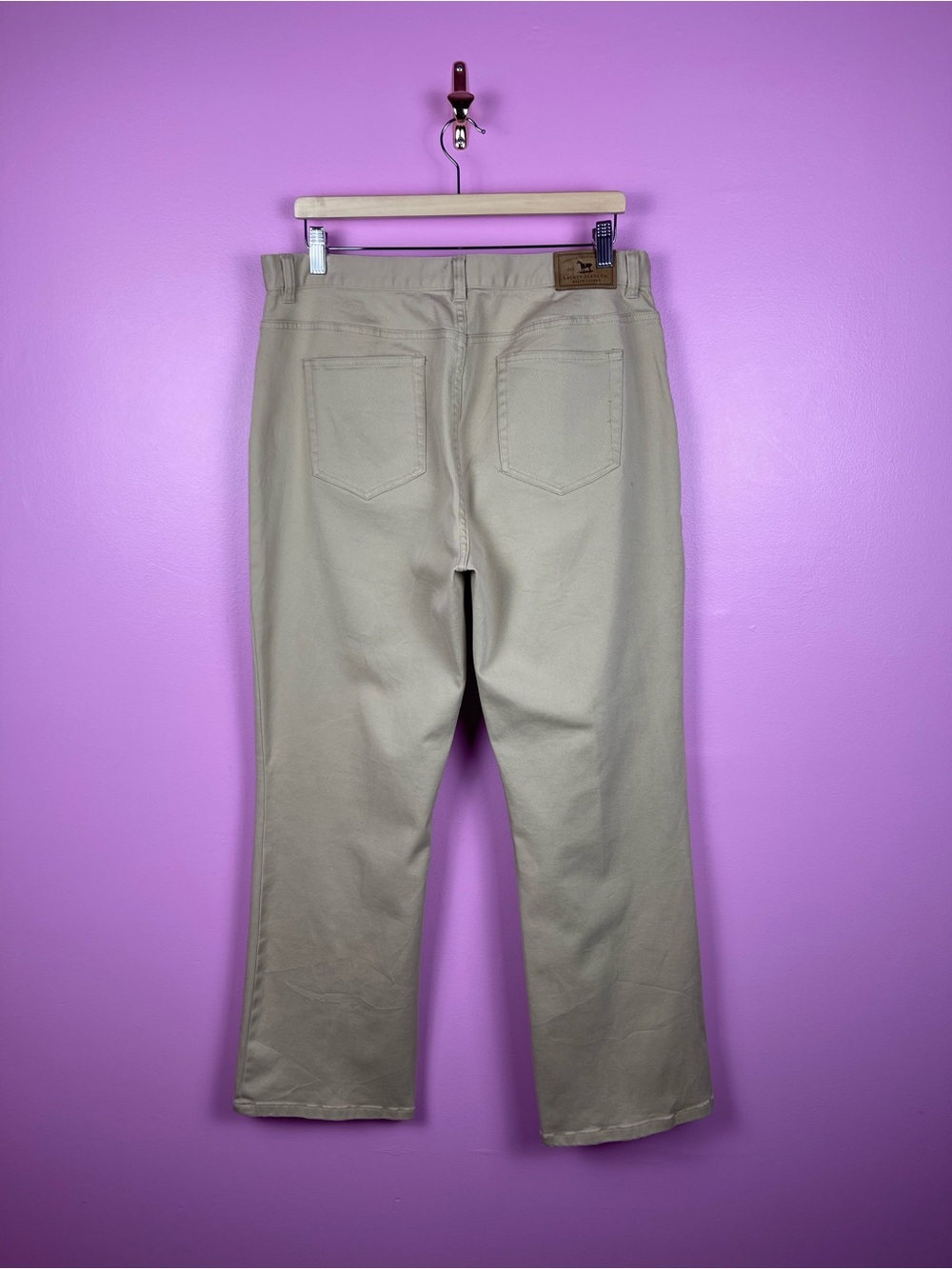 Lauren Jeans Co Ralph Lauren Bootcut Pants 14 Khaki Floral Studs - Picture 7 of 9